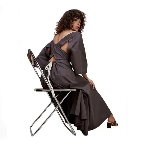 NWT Free People Find Me Here Midi Dress Womens S Shaded Rock Brown Boho - Picture 2 of 12